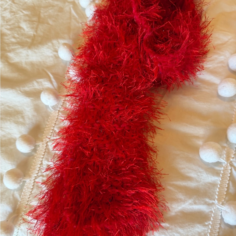Fluffy Red Scarf